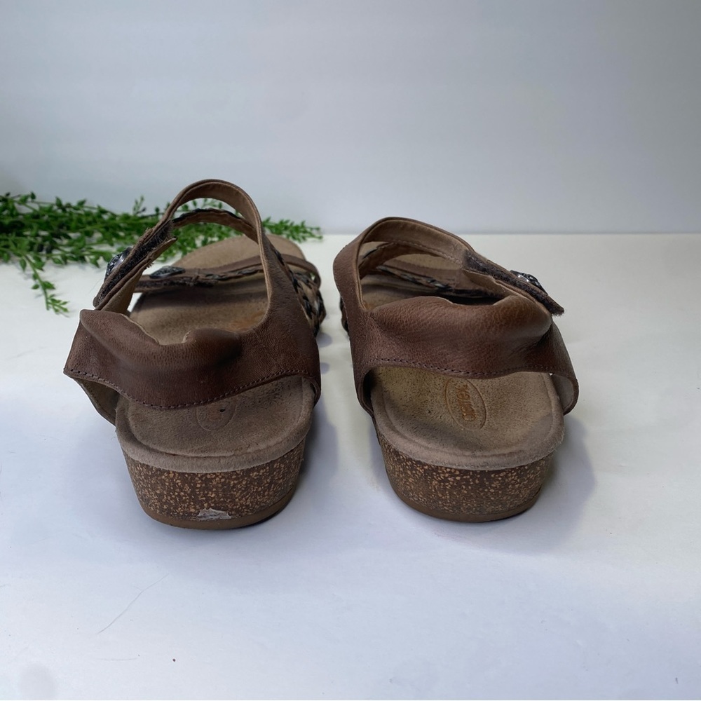 Aetrex Jillian Braided Quarter Strap Sandal in Bronze Size 9 - Picture 5 of 11